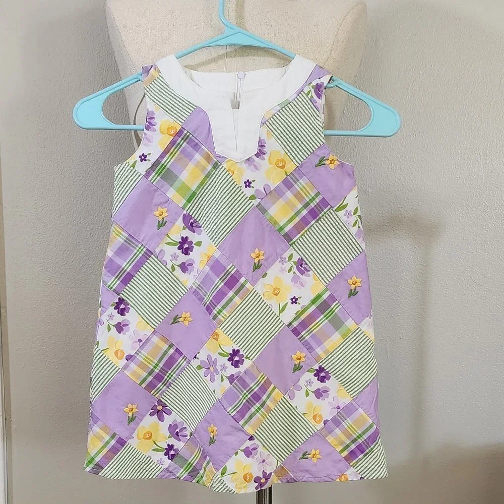 GYMBOREE FLORAL QUILT DESIGN DRESS
